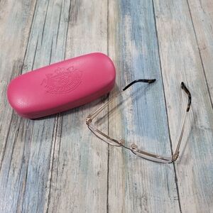 Juicy Couture Pink Glasses Case with Brown Glasses